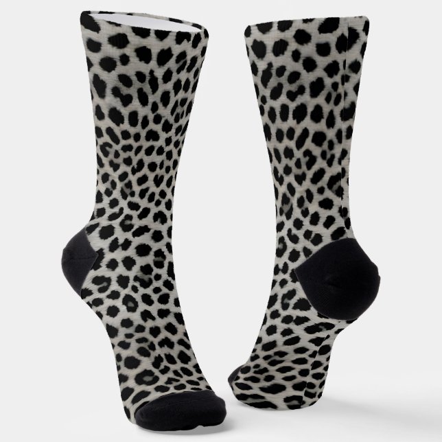 Chaussette Elégante collection tendance Leopard blanc de luxe (Angulaire)