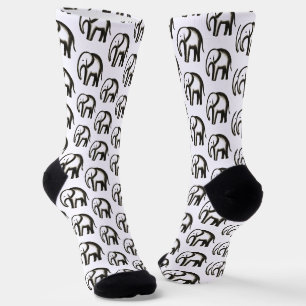 Chaussette Élément Éléphant Minimaliste – Conception d'Animal