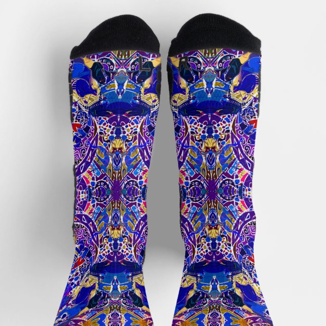 Chaussette Éléments abstraits bleus mignons (Haut)
