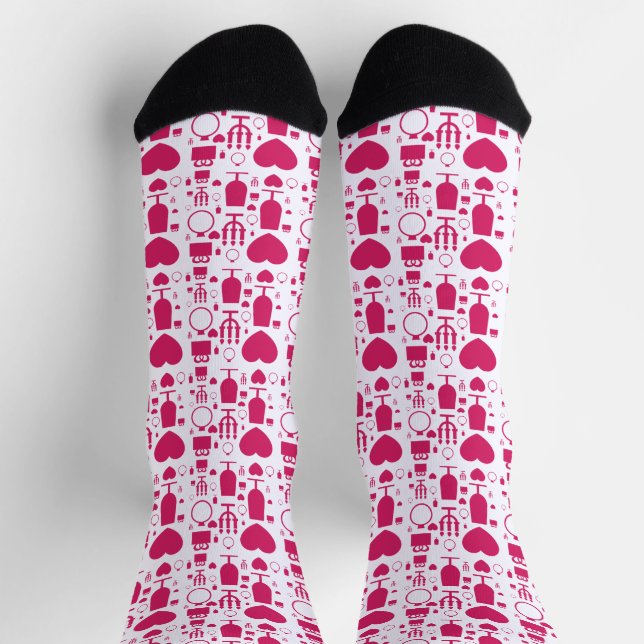 Chaussette éléments de motifs de la Saint-Valentin (Haut)