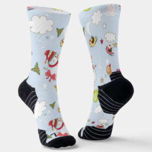 Chaussette Éléments de Noël Motif Bonhomme de Neige