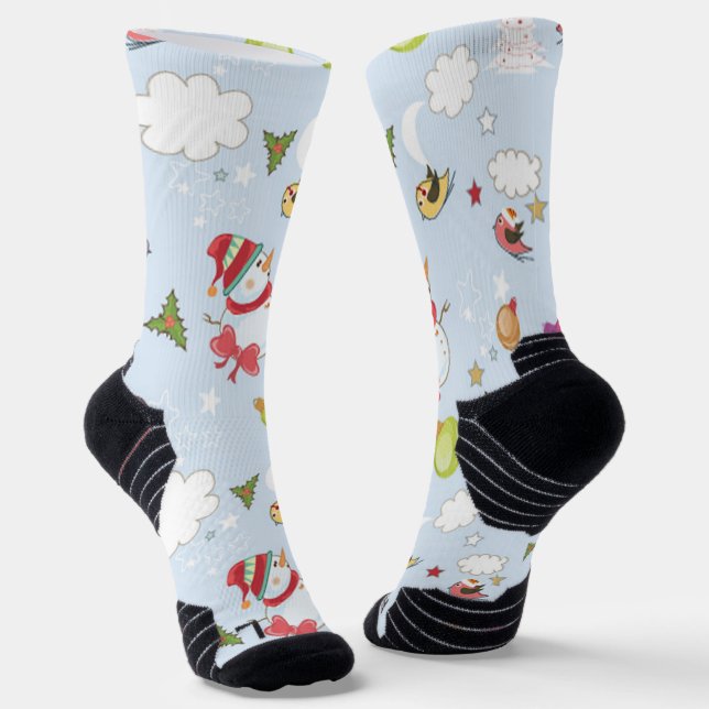 Chaussette Éléments de Noël Motif Bonhomme de Neige (Angulaire)