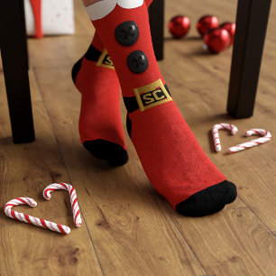 Chaussette Elfe de Noël Rouge Naughty et Nice Chaussettes de