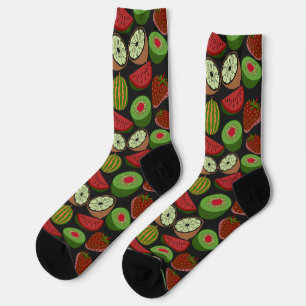 Chaussette Emballage coloré motif aux fruits tropicaux