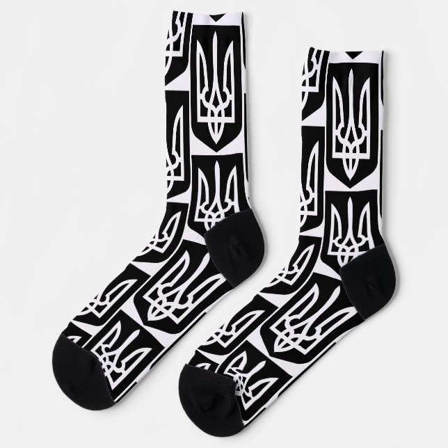 Chaussette Emblème graphique contemporain Tryzub d'Ukraine (Gauche)
