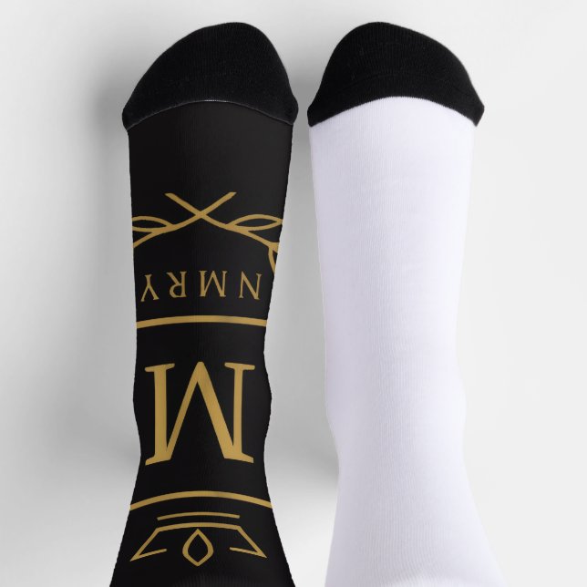Chaussette "Emblème Royal NMKY – Monogramme M Crest Design" (Haut)