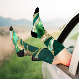 Chaussette Emerald Green et Gold abstrait