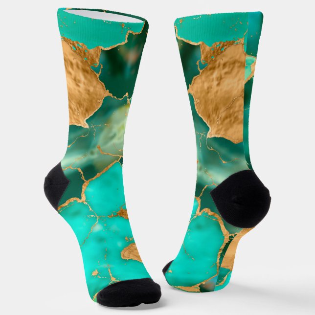 Chaussette Emerald Green et Gold abstrait (Angulaire)