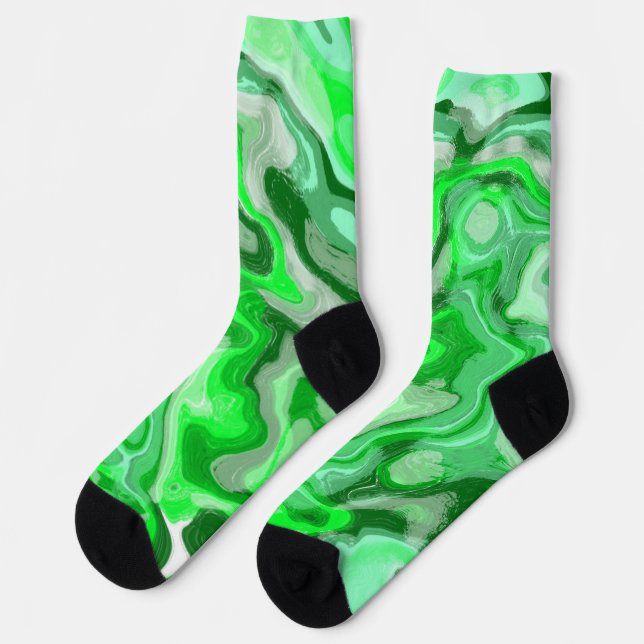 Chaussette Emerald Green Marble Texture Abstraite peinture li (Gauche)