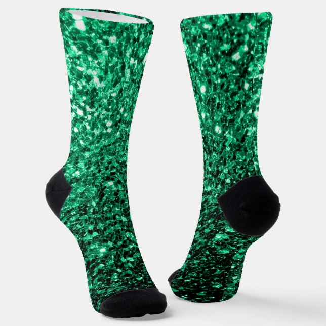 Chaussette Émeraude de parties scintillant verte (Angulaire)