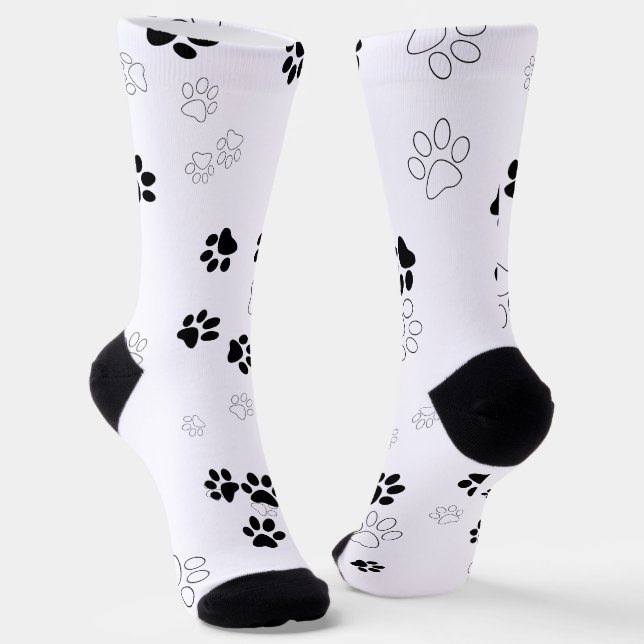 Chaussette Empreintes de pattes animaux de compagnie mignons (Angulaire)