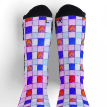 en vichy chaussettes Coeur motif