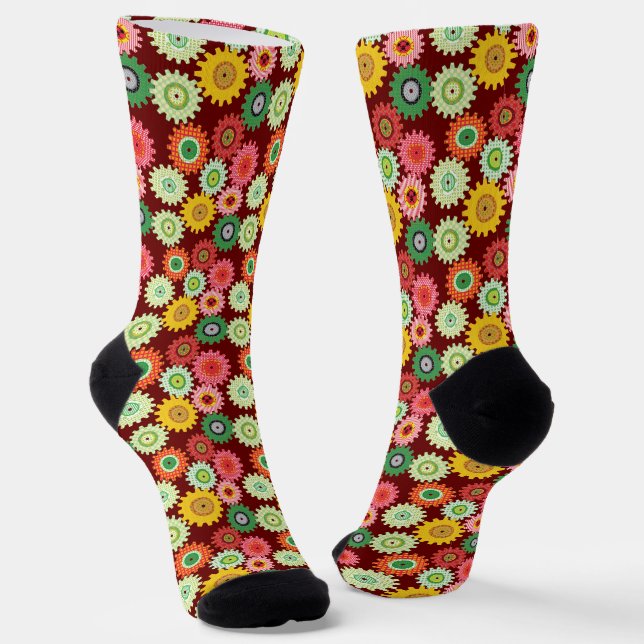 Chaussette Engrenages colorés (Angulaire)