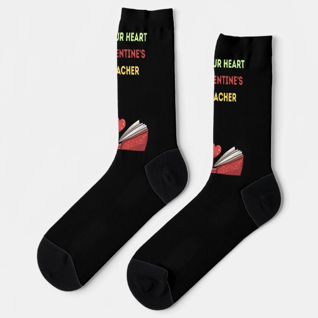 Chaussette Enseignant de la Saint-Valentin Lis ton cœur (Gauche)