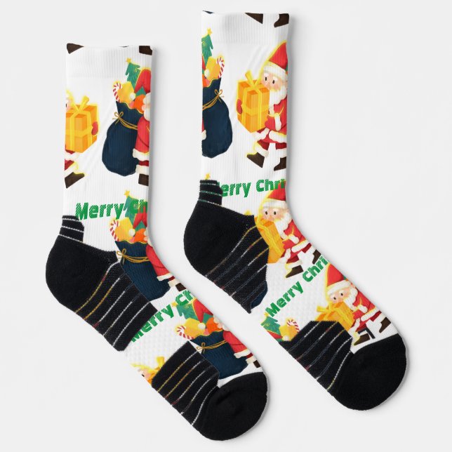 Chaussette Équipage athlétique haute performance Joyeux Noël (Droite)