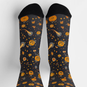 Chaussette Équipage d'Halloween du Citrouille Éffrayant Unise