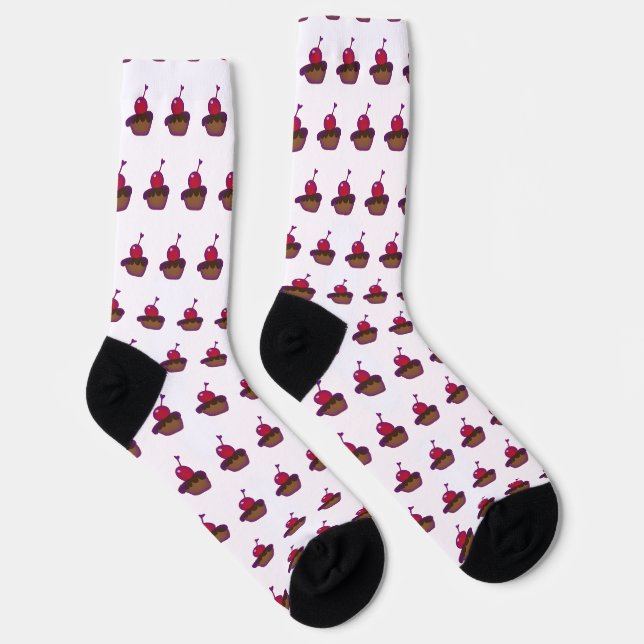 Chaussette Équipage Premium Durable Cerise Et Chocolat (Droite)