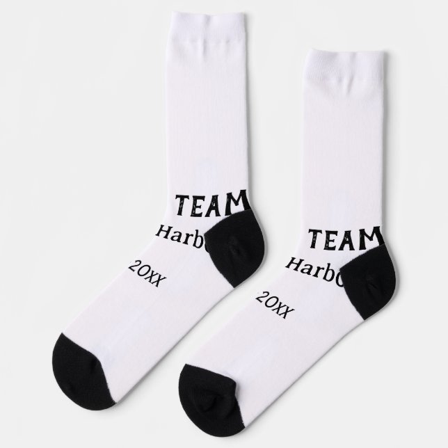 Chaussette Équipe du marié nom du garçon d'honneur date enter (Gauche)
