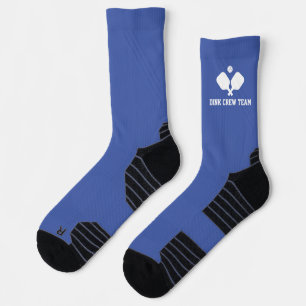 Chaussette Équipe personnalisée de Pickleball Bleu Blanc
