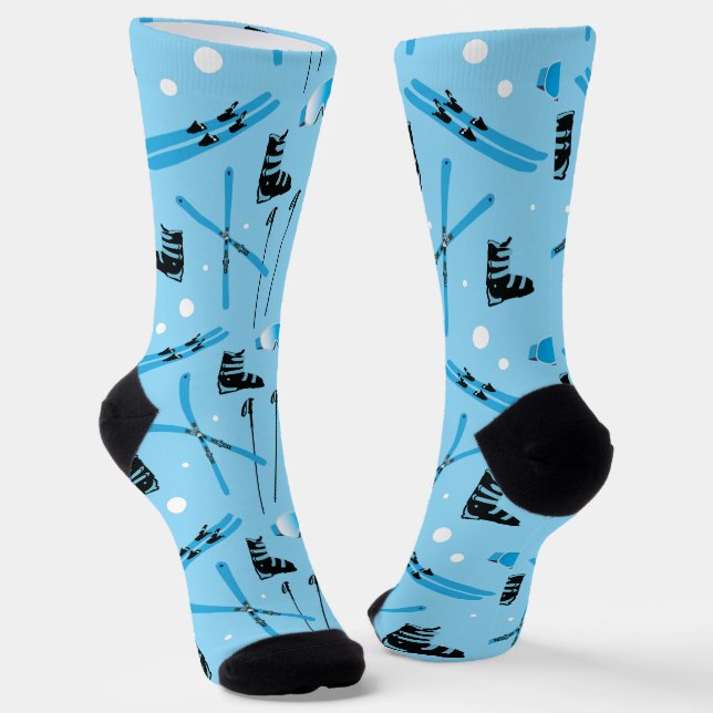Chaussette Équipement de ski motif bleu (Angulaire)