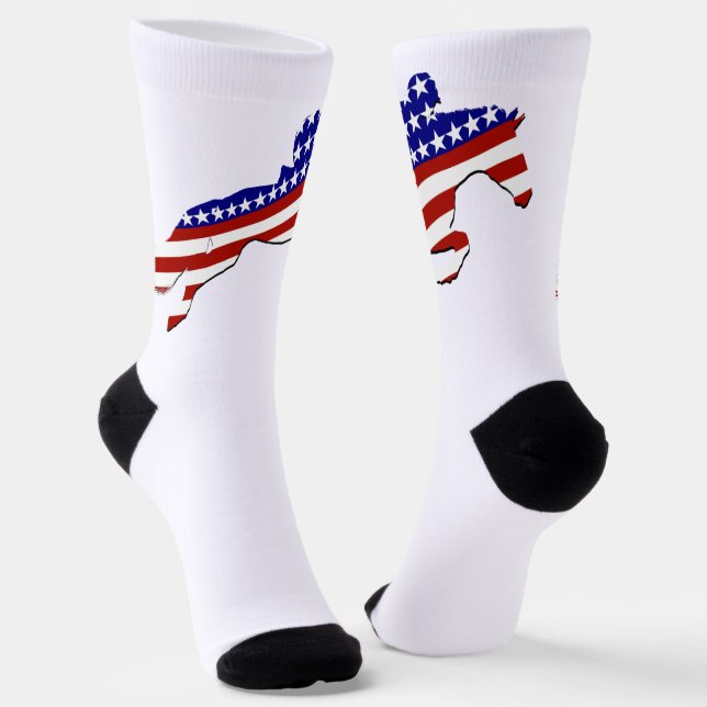 Chaussette Équitation Patriotique USA  (Angulaire)