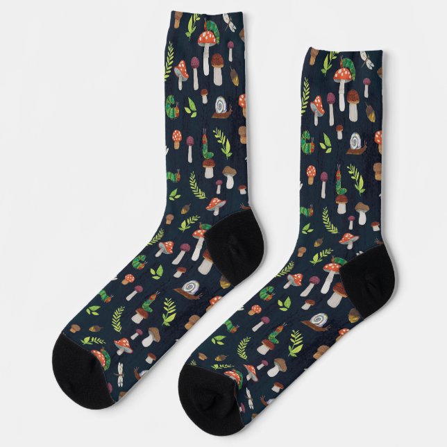 Chaussette Eric Carle | Motif Bugs et Champignons (Gauche)