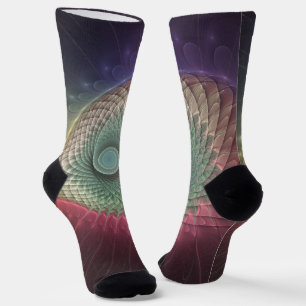 Chaussette Escargot Abstrait coloré Art moderne fractal