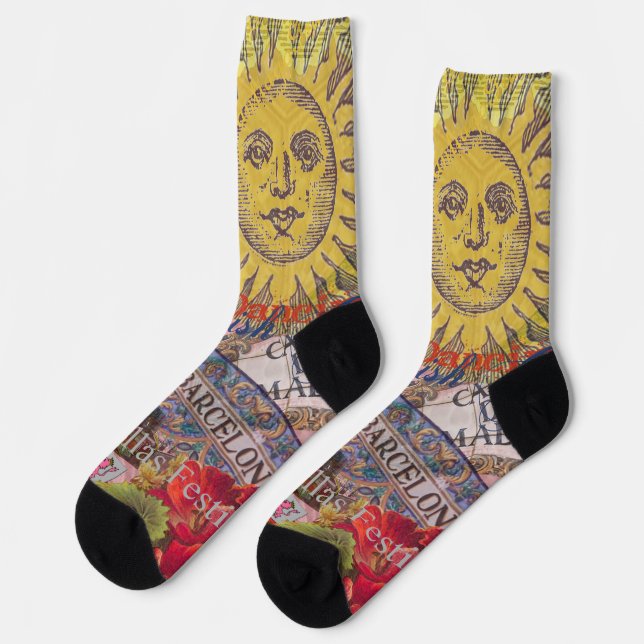 Chaussette Espagne Sunshine Espagnol Travel Art (Gauche)