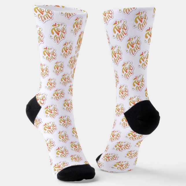 Chaussette estampado integral te amo  (Angulaire)