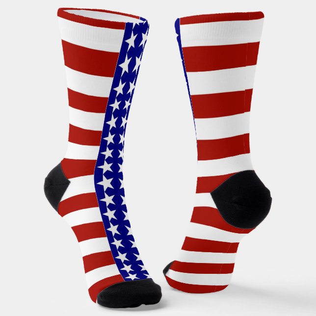Chaussette États-Unis couleurs drapeau américain patriotique (Angulaire)