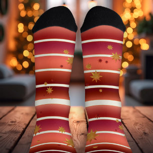 Chaussette Étoiles Burgundy Rose Gold