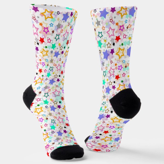 Chaussette Étoiles colorées blanches  (Angulaire)