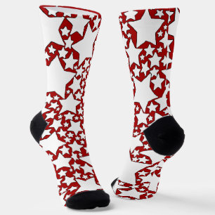Chaussette Étoiles, Étoiles, Étoiles en Rouge et Blanc