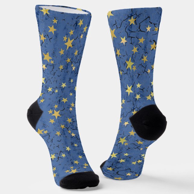 Chaussette Étoiles sur fond bleu (Angulaire)