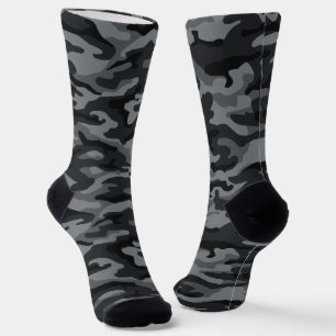 Chaussette Étui camouflage noir et gris   Motif de camouflage