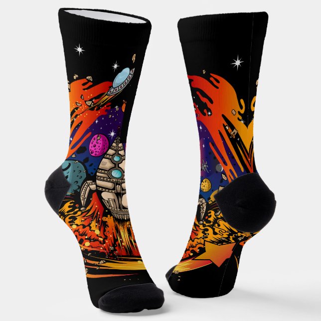 Chaussette Exploser le vaisseau spatial (Angulaire)