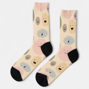 Chaussette Expressions faciales dessinées à la main en motif 