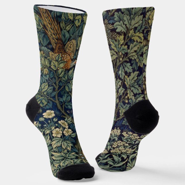 Chaussette Faisan d'arbre boisé William Morris (Angulaire)