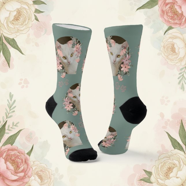 Chaussette Faites vos propres chaussettes avec photo de chat (Make your own cat photo socks!)