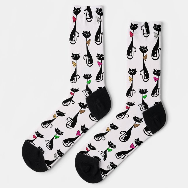Chaussette Fancy Black Cats Quirky Motif (Gauche)
