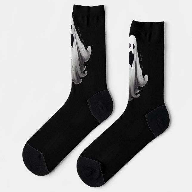 Chaussette fantômes éffrayants sur chaussettes noires (Gauche)