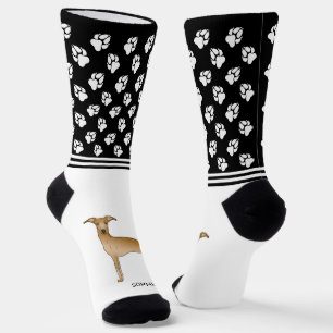 Chaussette Faon Lévrier Italien avec nom et pattes