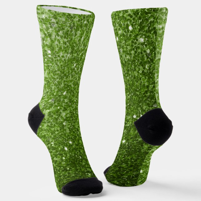 Chaussette Fausse verdure vert clair pailletée scintillante (Angulaire)