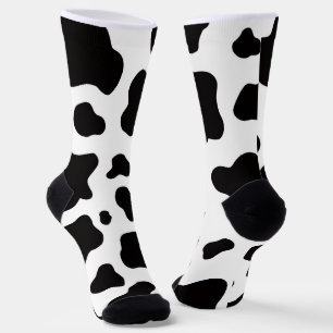 Chaussette Faux cuir de vache noir et blanc