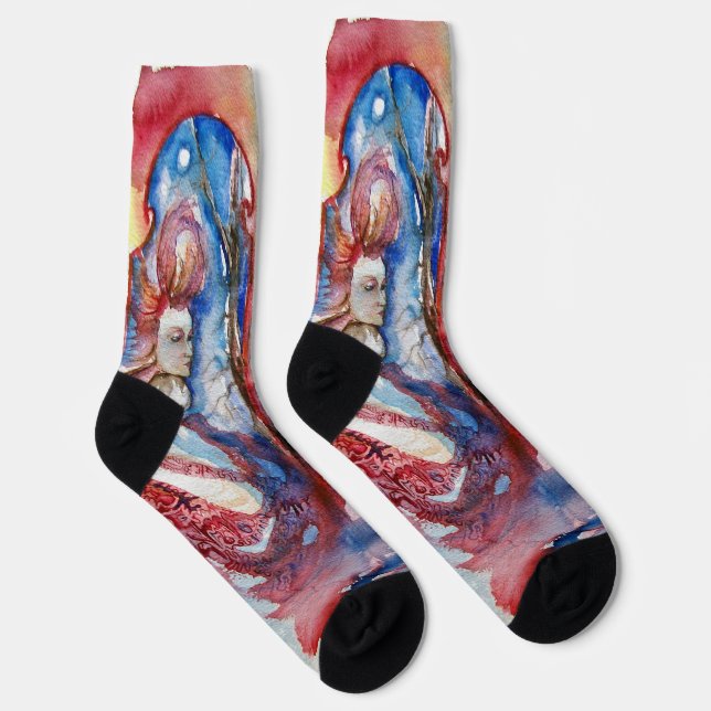 Chaussette FÉE MORGANA Légendes arthuriennes Rose Bleu Fantai (Droite)