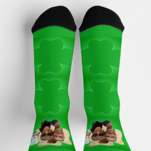 Chaussette Fermeture verte à 4 feuilles + photo