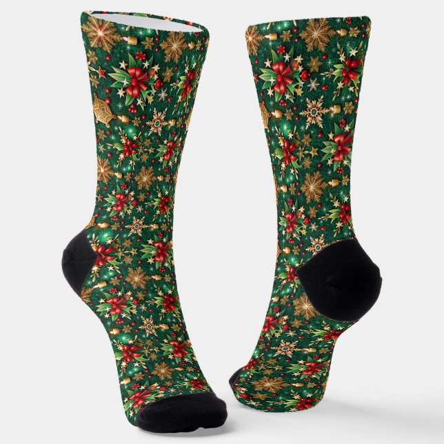 Chaussette Festif thème de Noël sans couture motif (Angulaire)