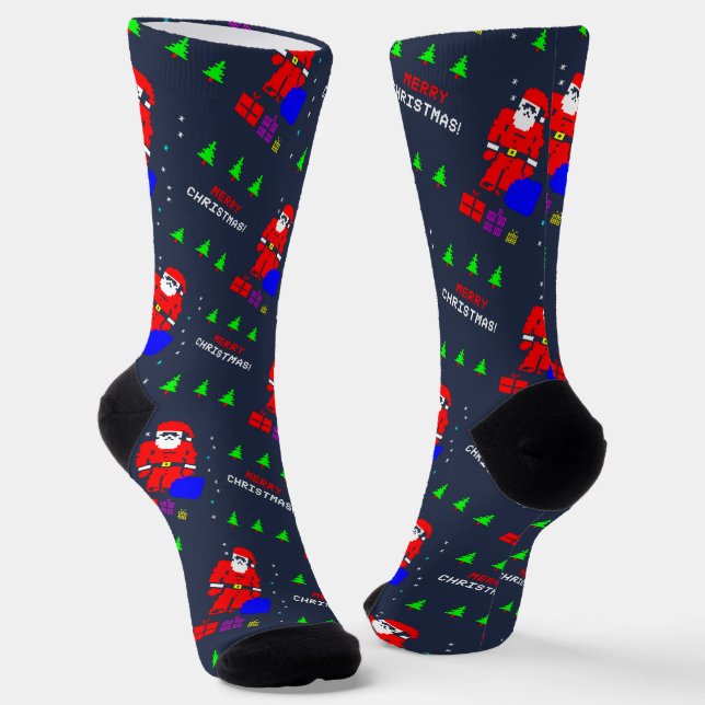 Chaussette Festive Joyeuses Fêtes Noël du Père Noël (Angulaire)