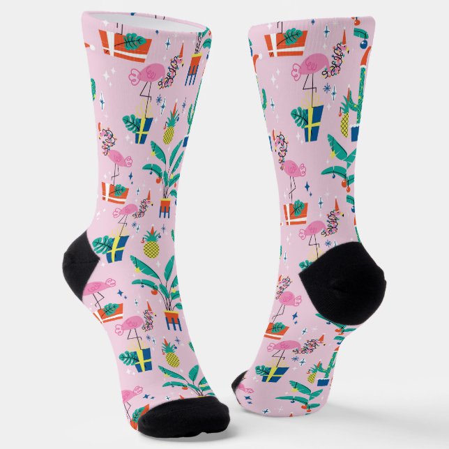 Chaussette Festive Tropical Noël Motif (Angulaire)