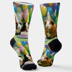 Chaussette Fête D'Anniversaire Avec Des Chiens De Guinée De L